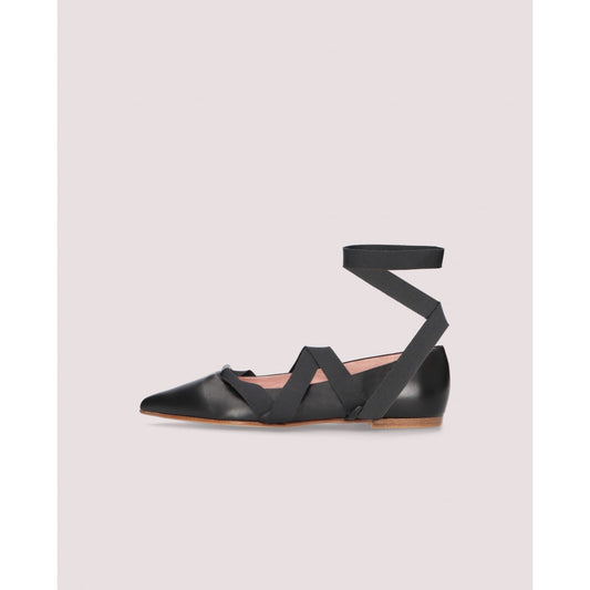 BALLERINA LACE UP NEGRA